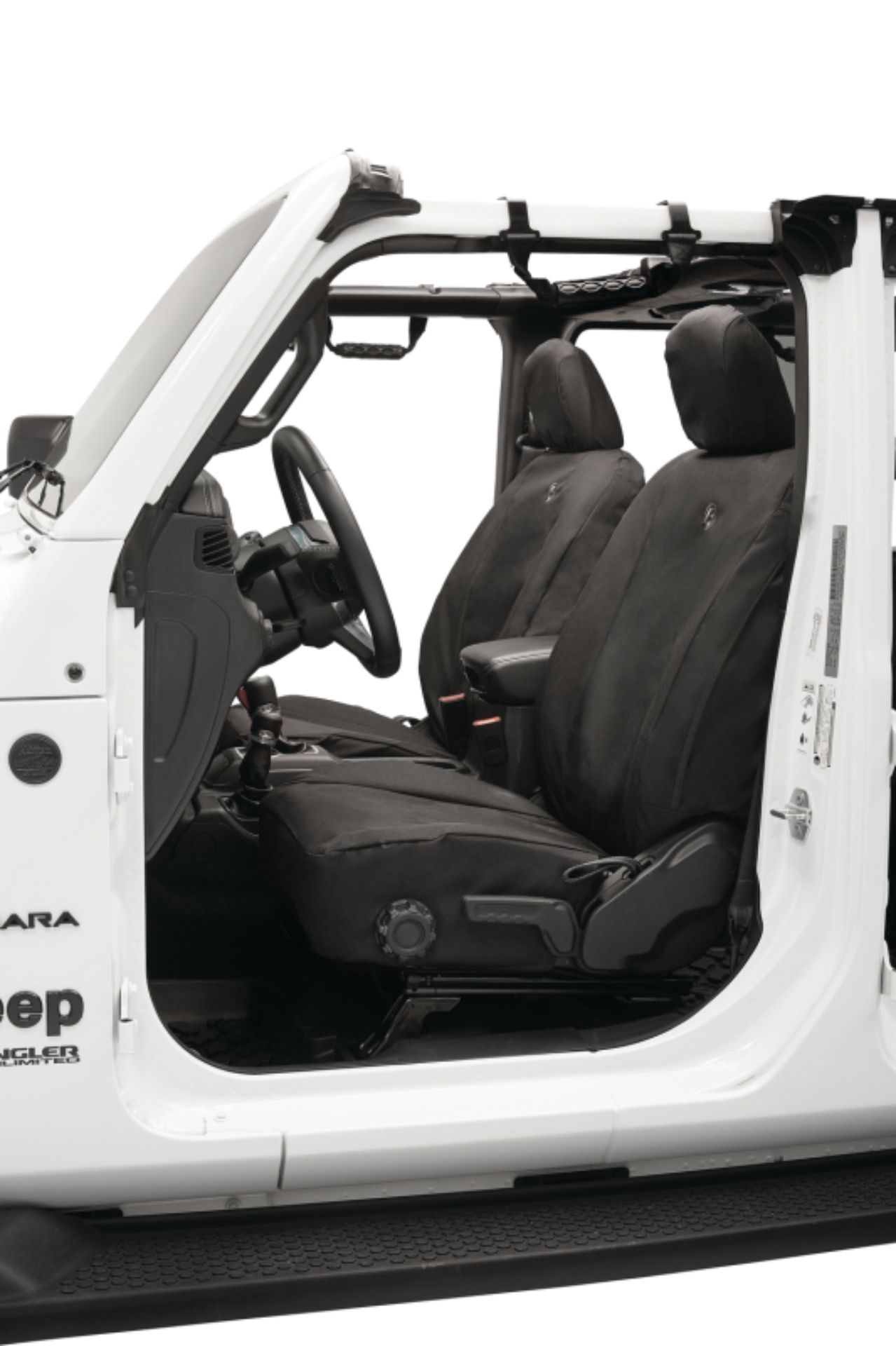 Picture of Bestop 20-23 Jeep Gladiator / 18-2023 Wrangler JL 4-Door Front Seat Covers (Black Diamond)