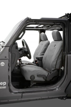 Picture of Bestop 20-23 Jeep Gladiator / 18-2023 Wrangler JL 4-Door Front Seat Covers (Charcoal)