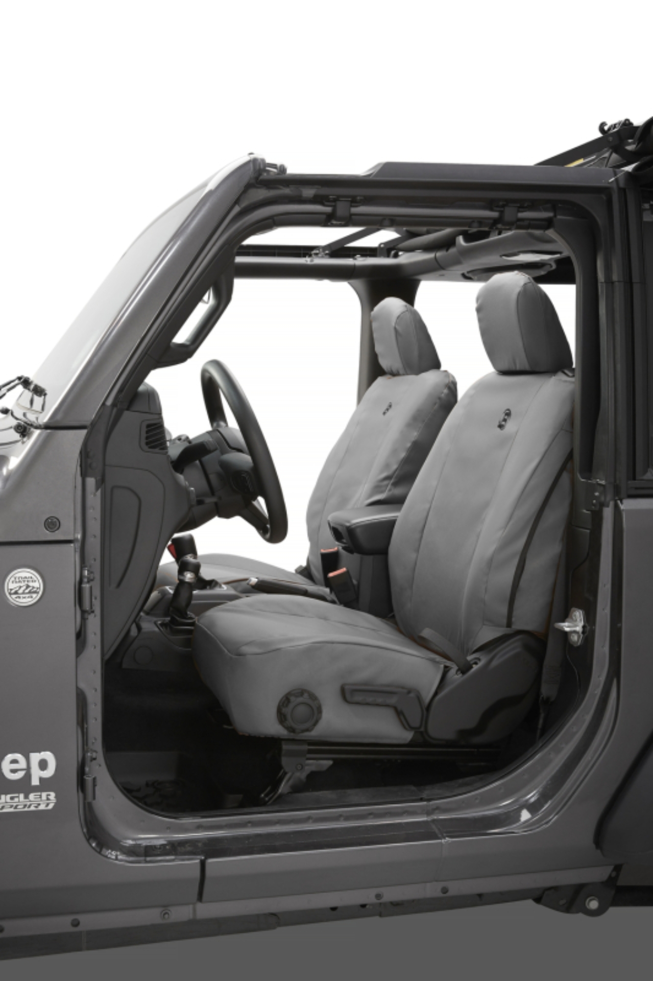 Picture of Bestop 18-26 Jeep Wrangler JL 2-Door Front Seat Covers (Charcoal)