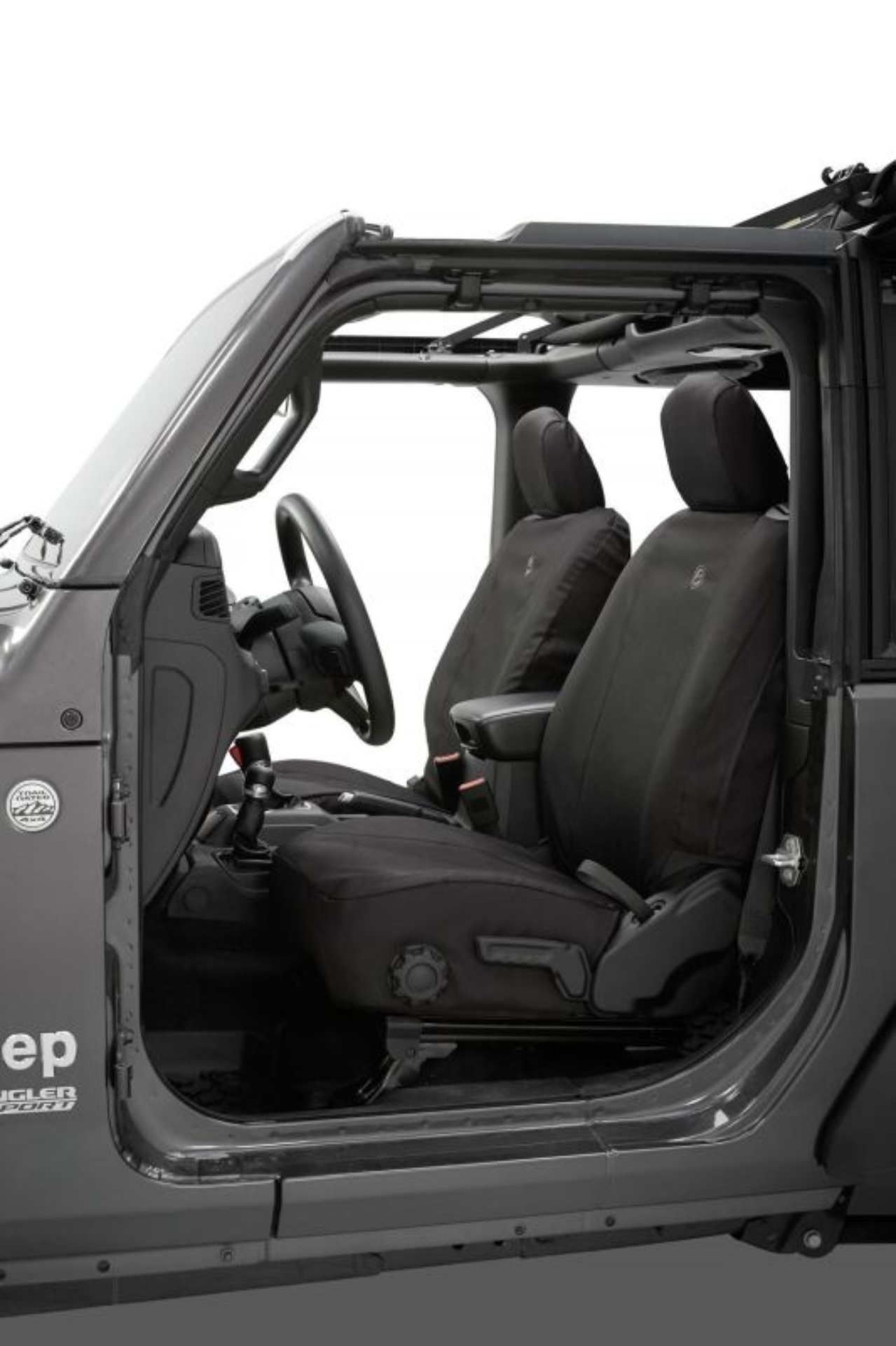 Picture of Bestop 18-26 Jeep Wrangler JL 2-Door Front Seat Covers (Black Diamond)