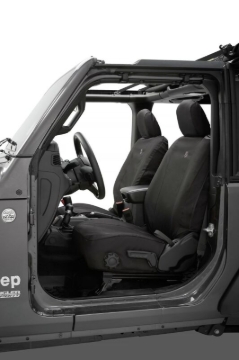 Picture of Bestop 18-26 Jeep Wrangler JL 2-Door Front Seat Covers (Black Diamond)