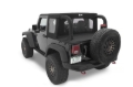 Picture of Bestop 07-18 Jeep Wrangler JK 2-Door Halftop Soft Top (Black Diamond)