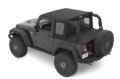 Picture of Bestop 07-18 Jeep Wrangler JK 2-Door Halftop Soft Top (Black Diamond)