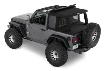Picture of Bestop 18-26 Jeep Wrangler JL 2-Door Halftop Conversion Kit (Premium Black Twill)
