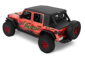 Picture of Bestop 18-23 Jeep Wrangler JL 4-Door Halftop Conversion Kit (Black Diamond)