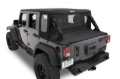 Picture of Bestop 07-18 Jeep Wrangler JK 4-Door Halftop Conversion Kit (Premium Black Twill)