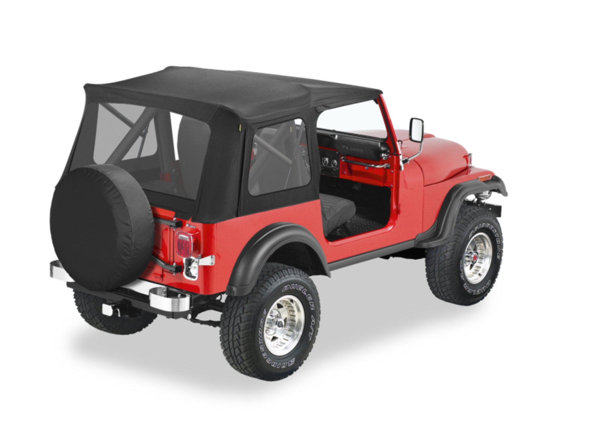 Picture of Bestop 76-86 Jeep Cj7 / 87-95 Wrangler YJ Supertop Classic (Black Denim Clear Windows)