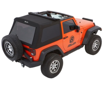Picture of Bestop 07-18 Jeep Wrangler JK 2-Door Trektop Glide (Black Diamond)