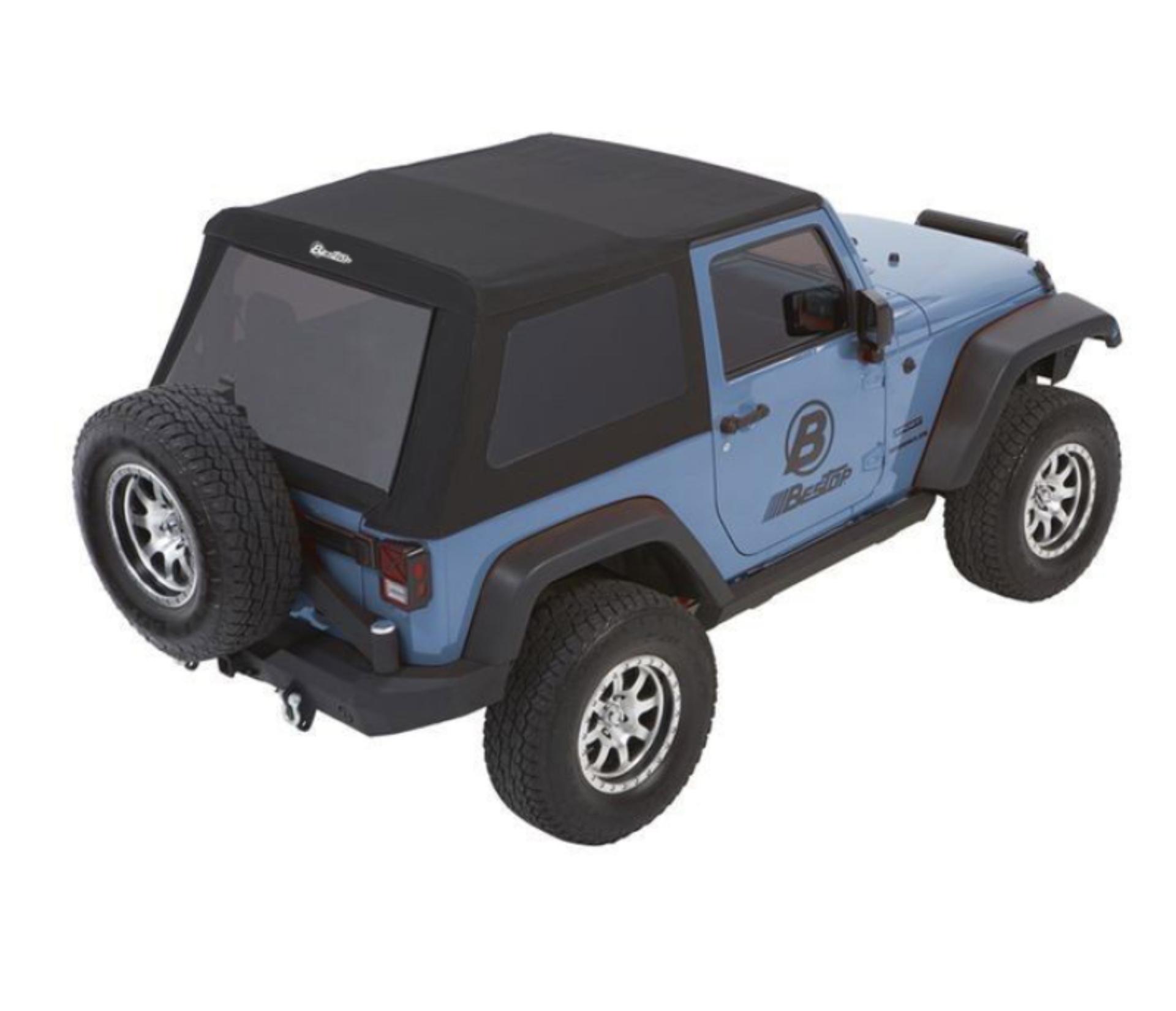 Picture of Bestop 07-18 Jeep Wrangler JK 2-Door Trektop Glide (Premium Black Twill)