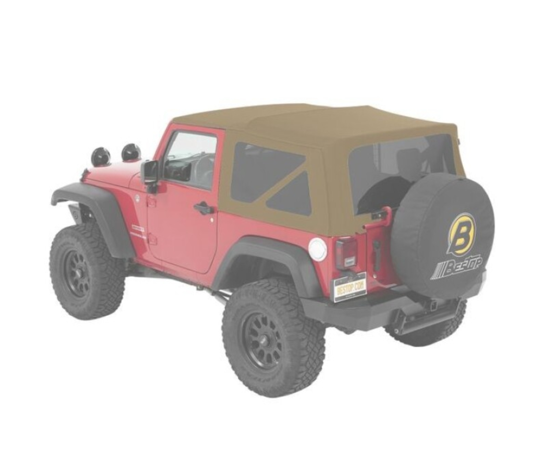 Picture of Bestop 07-18 Jeep Wrangler JK 2-Door Window Set (Pebble Beige Twill)