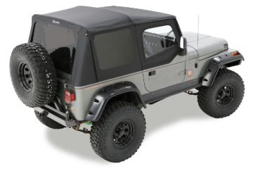 Picture of Bestop 03-06 Jeep Wrangler TJ Replace A-Top (Black Diamond Sailcloth Tinted Windows Upper Door Skin)