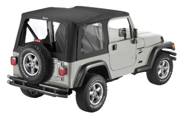 Picture of Bestop 03-06 Jeep Wrangler TJ Replace A-Top (Blk Diamond Sailcloth Clear Windows No Door Skins )