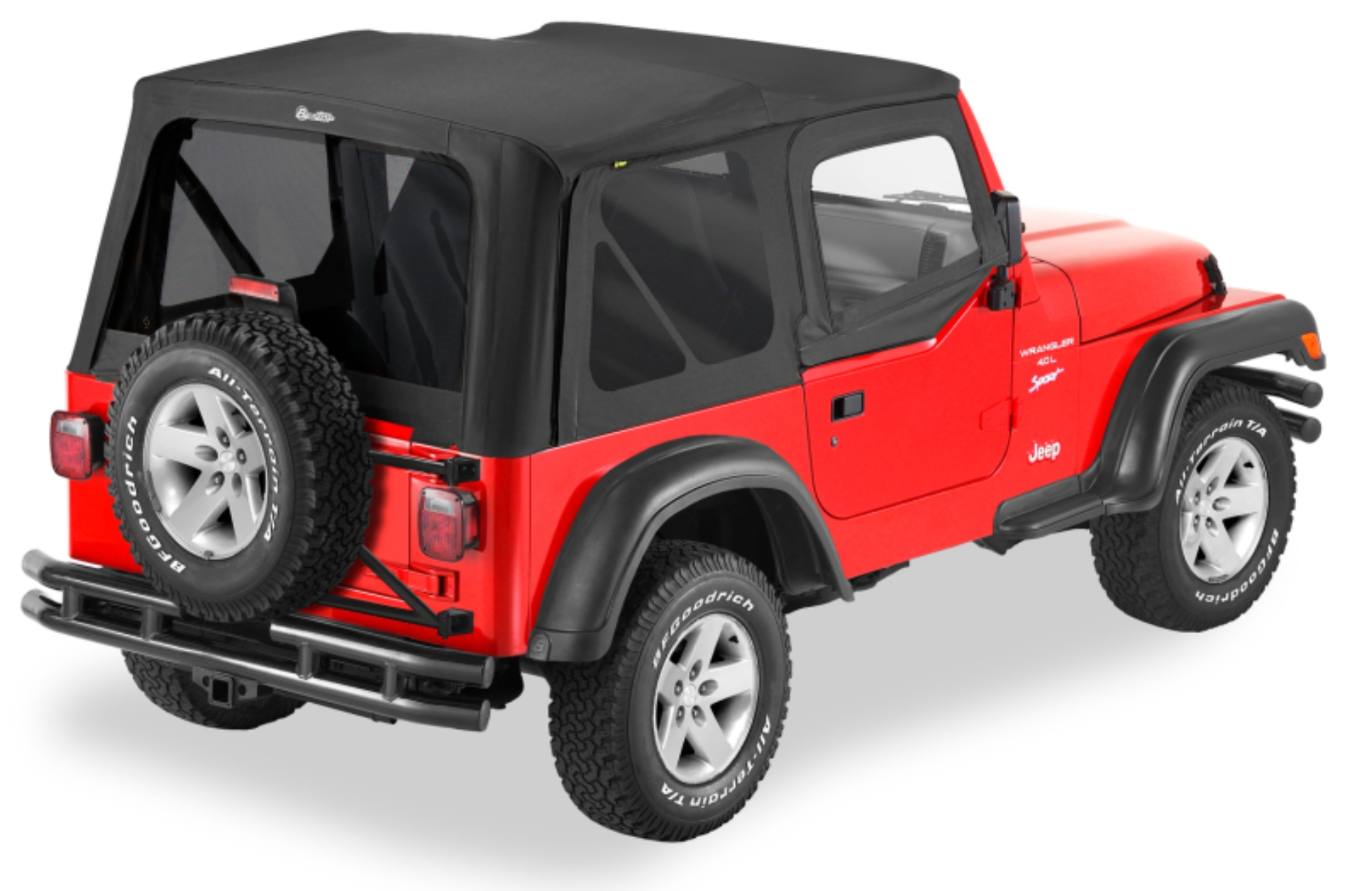 Picture of Bestop 03-06 Jeep Wrangler TJ Replace A-Top (Blk Diamond Tinted Windows Upper Door Skins )
