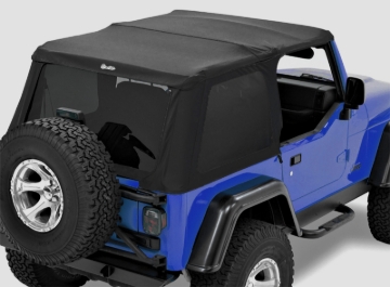 Picture of Bestop 97-06 Jeep Wrangler TJ A-Top Trektop (Prem Blk Twill Tinted Windows No Door Skins)