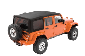 Picture of Bestop 10-18 Jeep Wrangler JK 2 Door A-Top (Blk Diamond Sailcloth Tinted Windows)