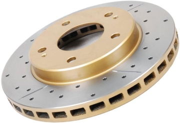 Picture of DBA 15-20 Ford Mustang GT (352mm Rotor w/o Perf Pkg) Front Steet Series Drill & Slot Rotor w/Blk Hat