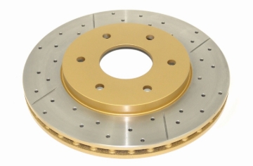 Picture of DBA 04-07 Infiniti QX56 Front Street Series Drilled & Slotted Rotor w/Gold Hat