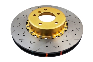 Picture of DBA 09-15 BMW 335d Front 5000 Series Drilled & Slotted Rotor w/Gold Hat