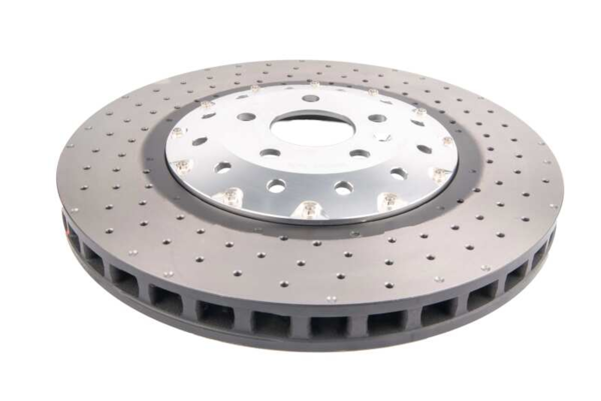 Picture of DBA 14-18 Audi RS7 Iron Rotors Front 5000 Series Drilled & Slotted Rotor w/Silver Hat