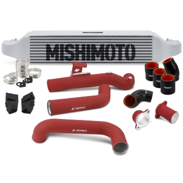Picture of Mishimoto 2022+ Honda Civic 1.5T Intercooler Kit - Silver Intercooler - Red Pipes