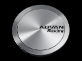 Picture of Advan 63mm Full Flat Center Cap - Platinum Silver w/ Black Letters