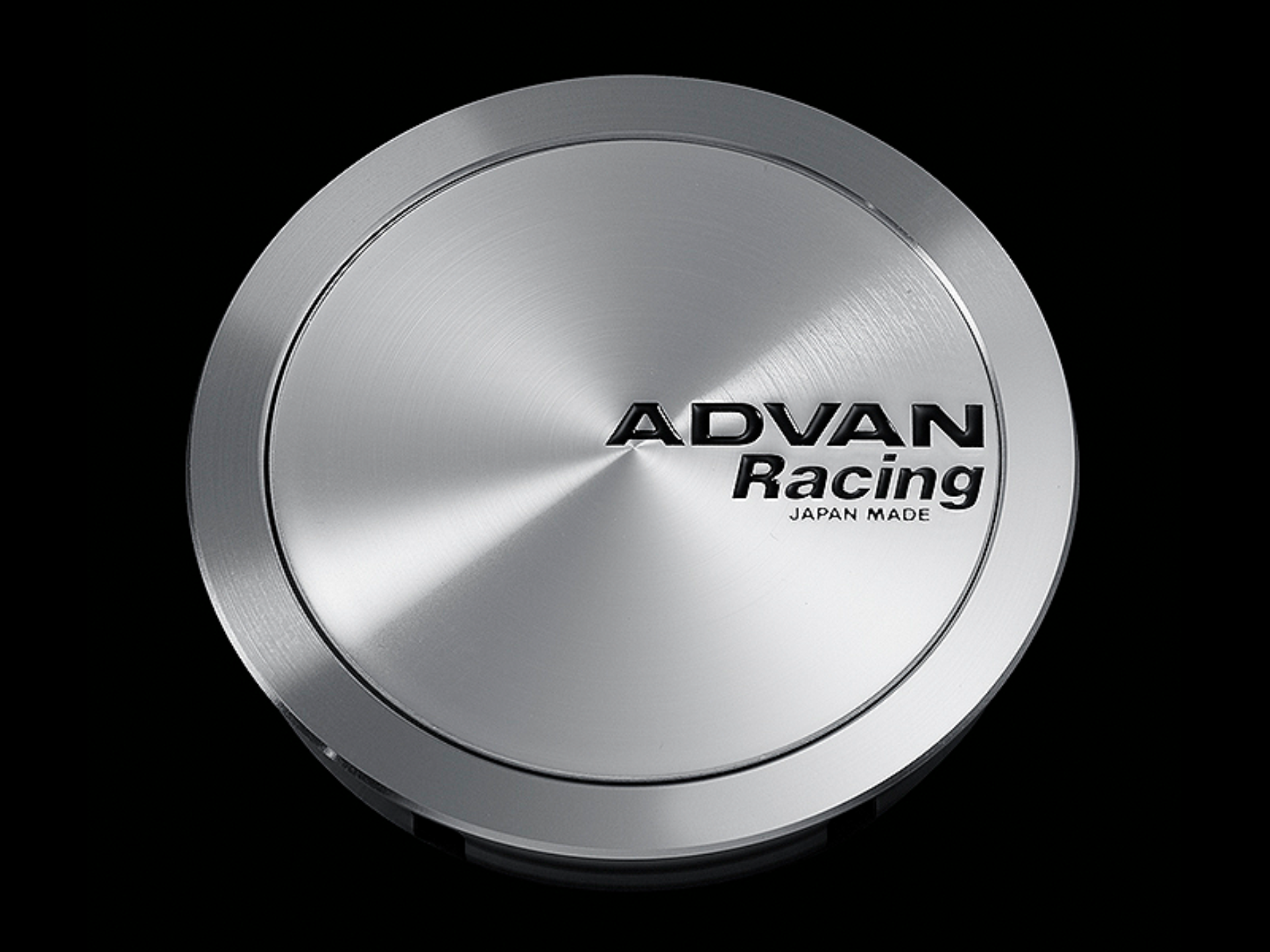 Picture of Advan 63mm Full Flat Center Cap - Platinum Silver w/ Black Letters