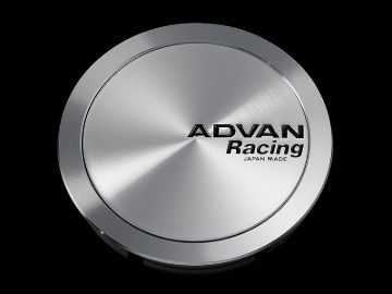 Picture of Advan 63mm Full Flat Center Cap - Platinum Silver w/ Black Letters