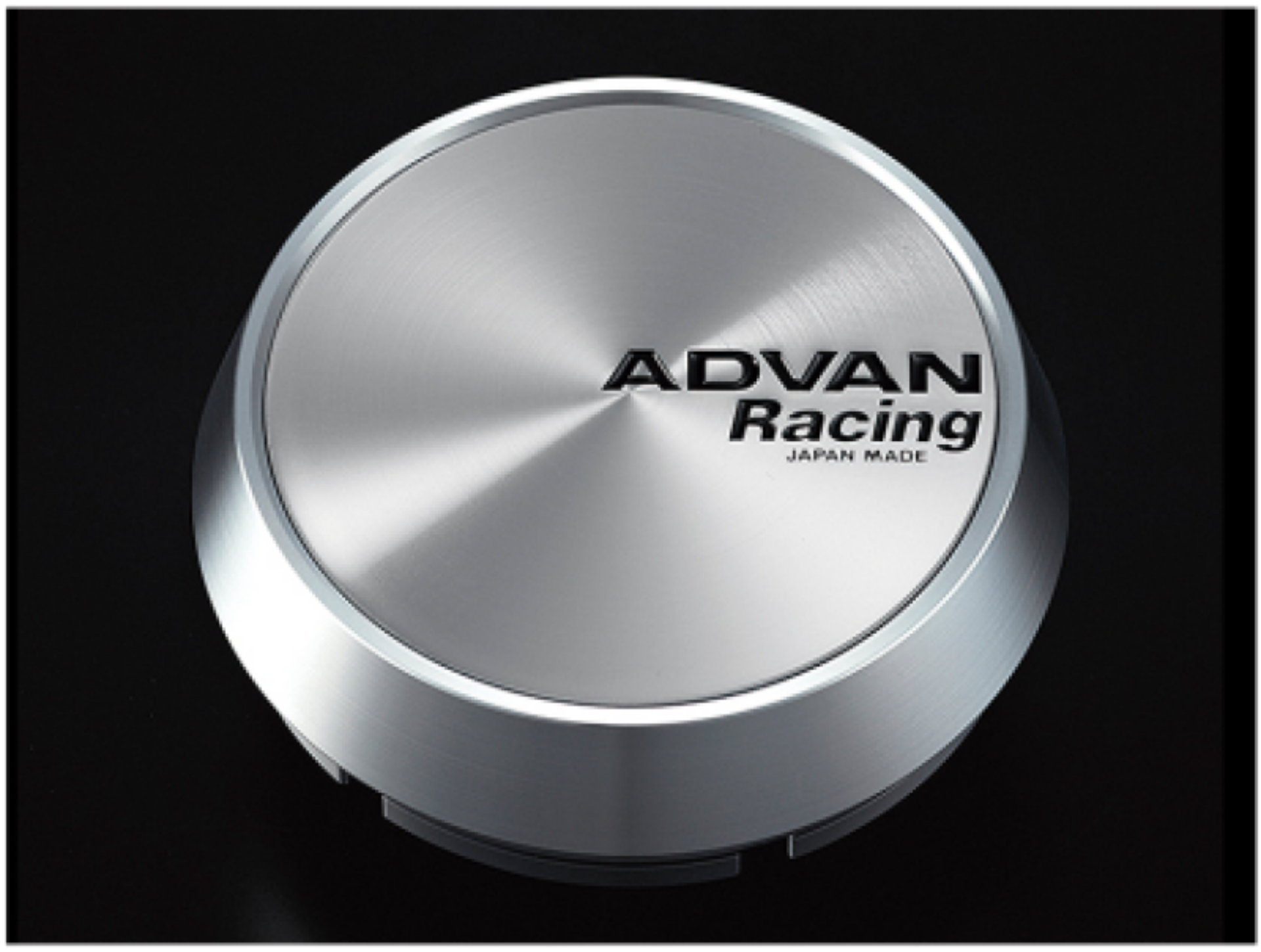 Picture of Advan Racing Center Cap 73mm Full Flat - Platinum Silver w/ Black Letter