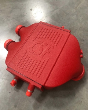 Picture of CSF 2014+ BMW M3/M4 (F8X) Top Mount Charge-Air-Cooler - Crinkle Red