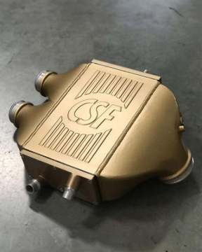 Picture of CSF 2014+ BMW M3/M4 (F8X) Top Mount Charge-Air-Cooler - Carbon Ceramic Gold Matte