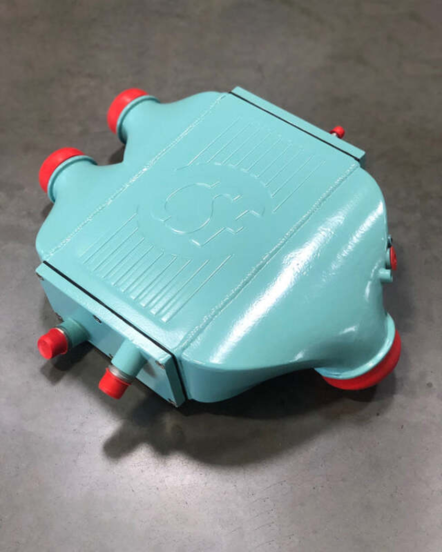Picture of CSF 2014+ BMW M3/M4 (F8X) Top Mount Charge-Air-Cooler - Tiffany Blue