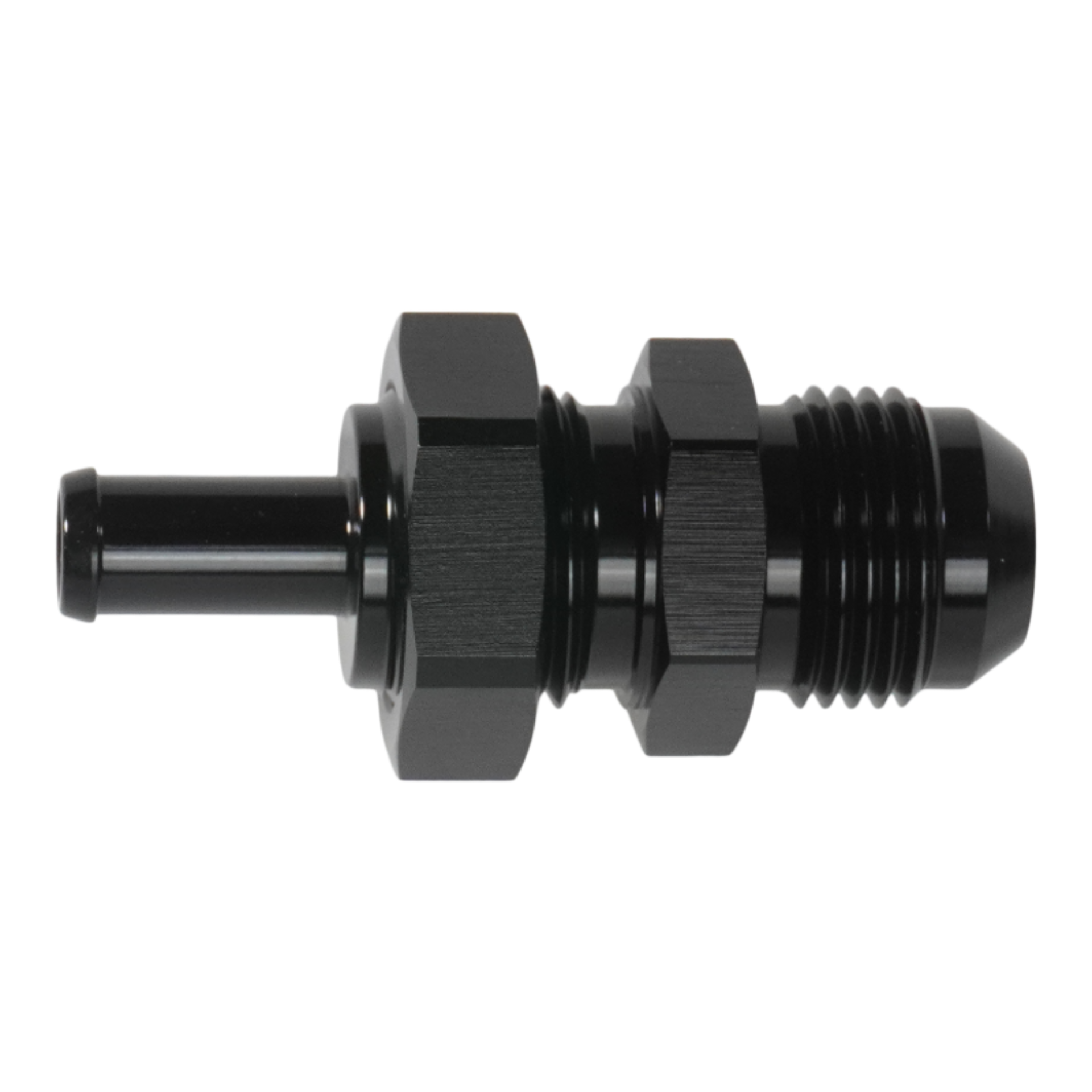 Picture of DeatschWerks 10AN Male Flare Bulkhead to 3/8in Hose Barb Straight