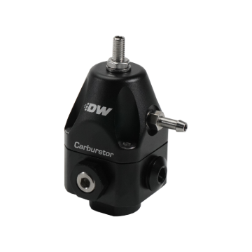 Picture of DeatschWerks Compact Carburetor Adjustable Fuel Regulator 6AN x4 Inlets - 6AN Return - Black