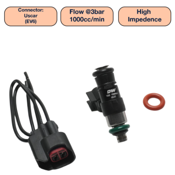 Picture of DeatschWerks Universal 1000cc Single Fuel Injector / 34mm Length / 14mm O-Ring Seals