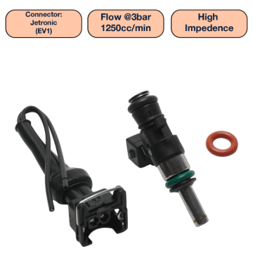 Picture of DeatschWerks Universal 1250cc Single Fuel Injector / 34mm Length / 14mm O-Ring Seals