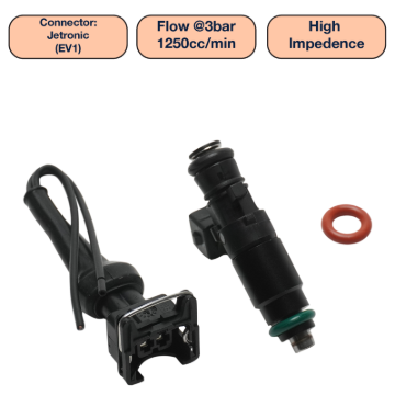Picture of DeatschWerks Universal 1250cc Single Fuel Injector / 48mm Length / 14mm O-Ring Seals