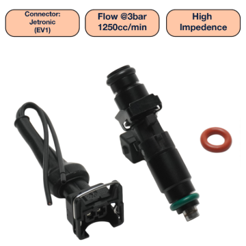 Picture of DeatschWerks Universal 1250cc Single Fuel Injector / 60mm Length / 14mm O-Ring Seals