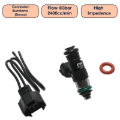Picture of DeatschWerks Universal 2400cc Single Fuel Injector / 34mm Length / 14mm O-Ring Seals