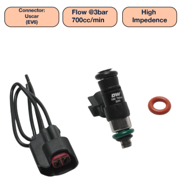 Picture of DeatschWerks Universal 700cc Single Fuel Injector / 34mm Length / 14mm O-Ring Seals