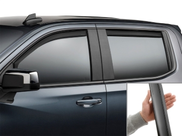 Picture of WeatherTech 19-26 Chevrolet Silverado 1500 Crew Front & Rear Side Window Deflectors - Matte Black