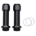 Picture of 8AN Holley Dual Feed 750, Dominator 1350 Carb Inlet Fitting (3-1/4") Black, Pair