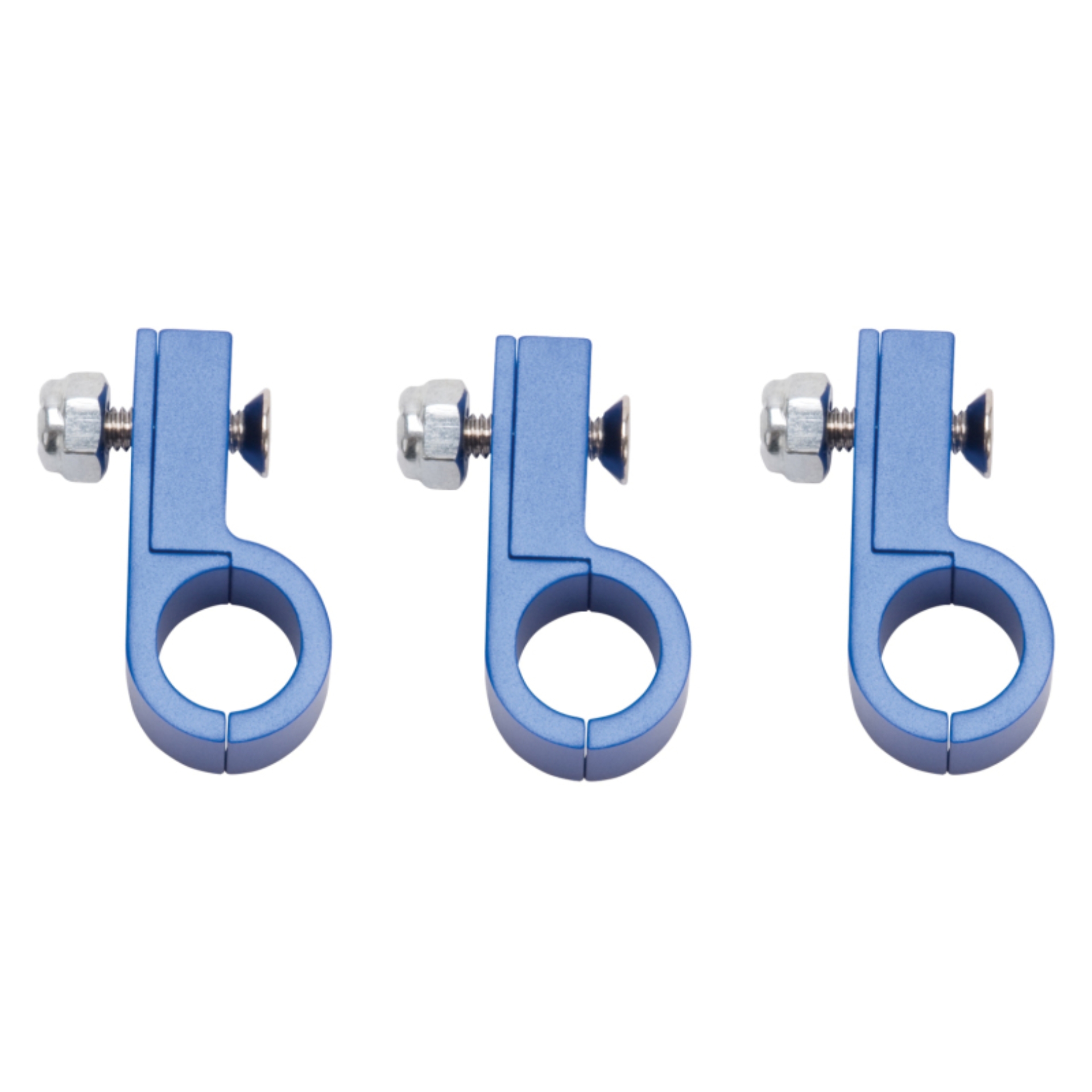 Picture of 8AN Aluminum Line Clamp For 6AN Size Tubing With Blue Finish - 3 Pack