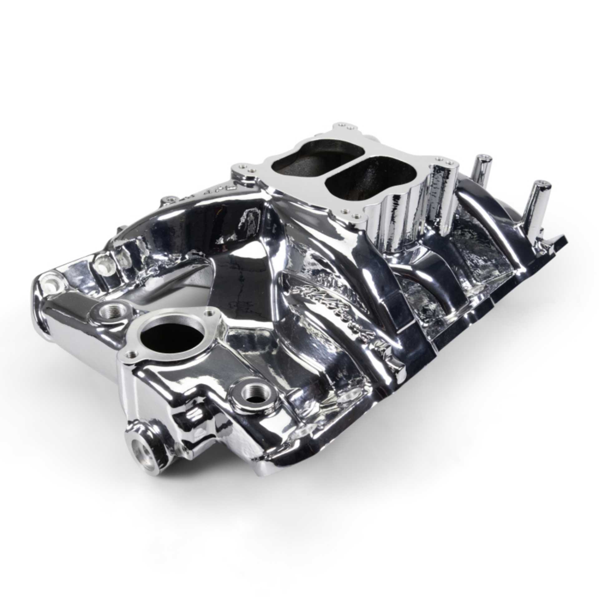 Picture of Performer RPM Pontiac 326-455 Intake Manifold, Chrome Plasma Finish