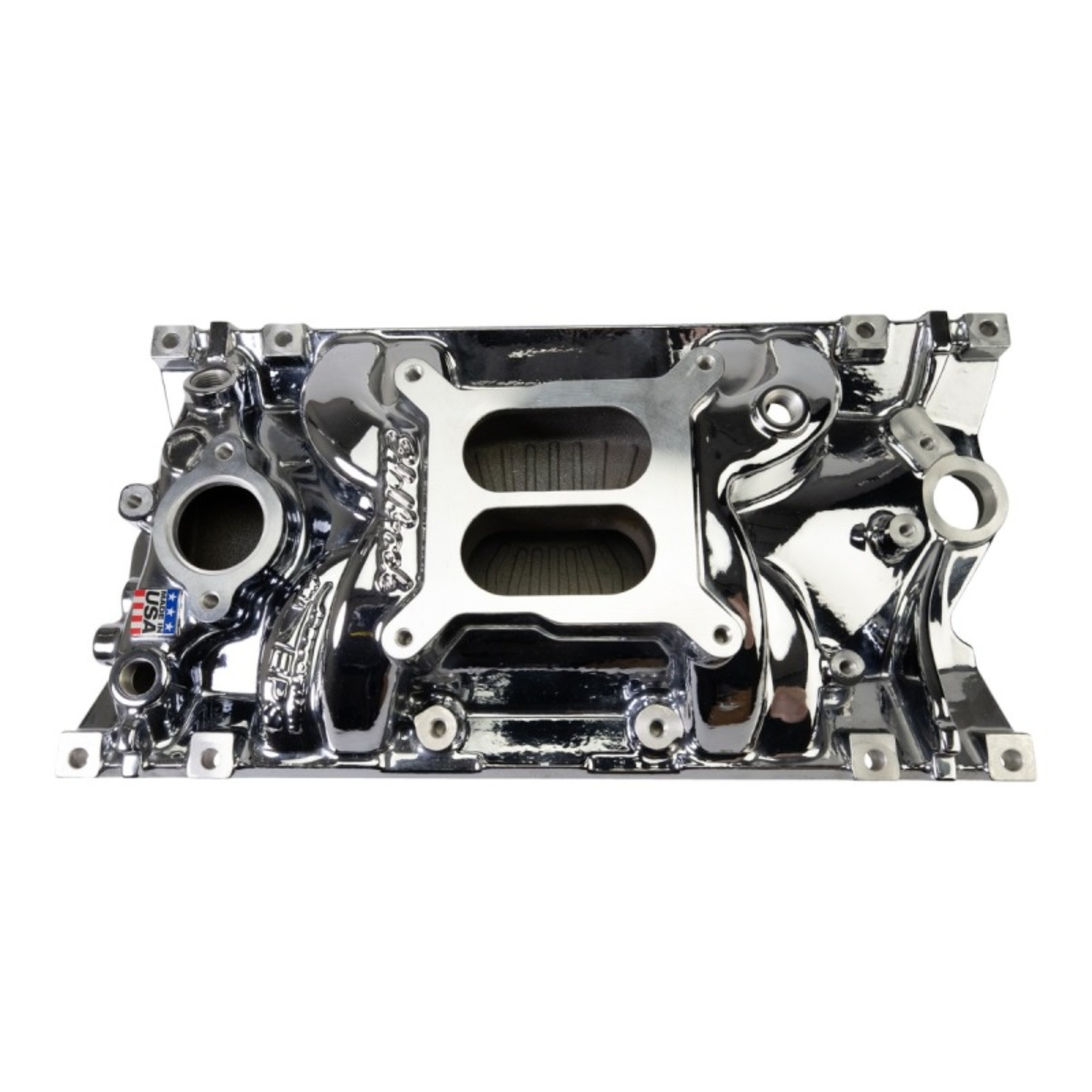 Picture of Edelbrock Perf EPS Manifold for Small-Block Chevy Vortec, Chrome Plasma Finish
