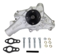 Picture of Long Water Pump #88810 For Small-Block Chevy, Reverse Rotation, Satin Finish