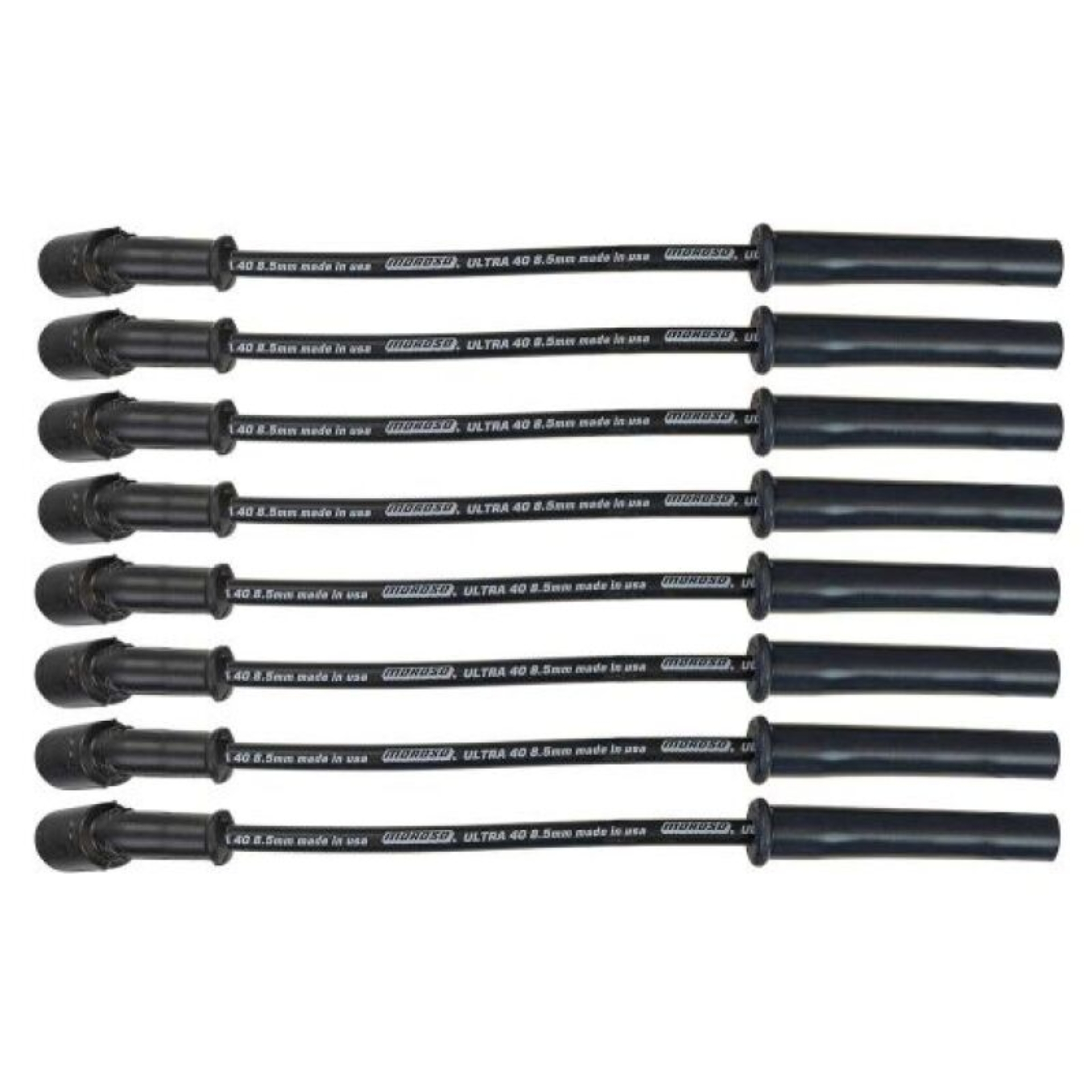 Picture of Moroso 99-13 GM LS/LQ 4.8/5.3/5.7/6.0/6.2L Ultra 40 8.5mm Multi-Angle Boot Spark Plug Wire Set - Blk