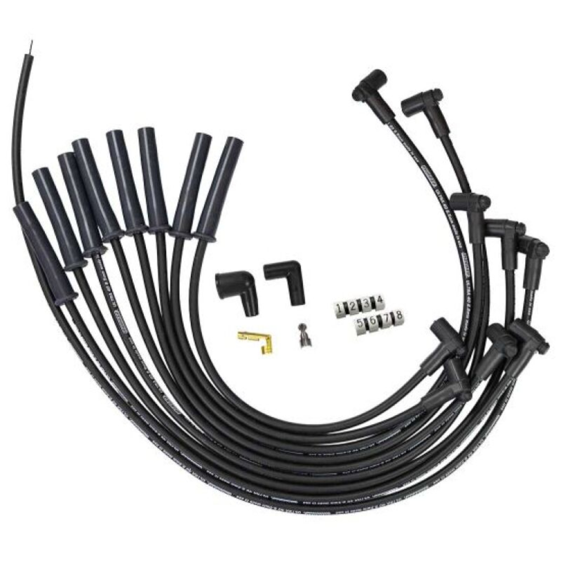Picture of Moroso Ford 289/302/351W HEI-Style Cap Ultra 40 8.5mm Multi-Angle Boot Spark Plug Wire Set - Black
