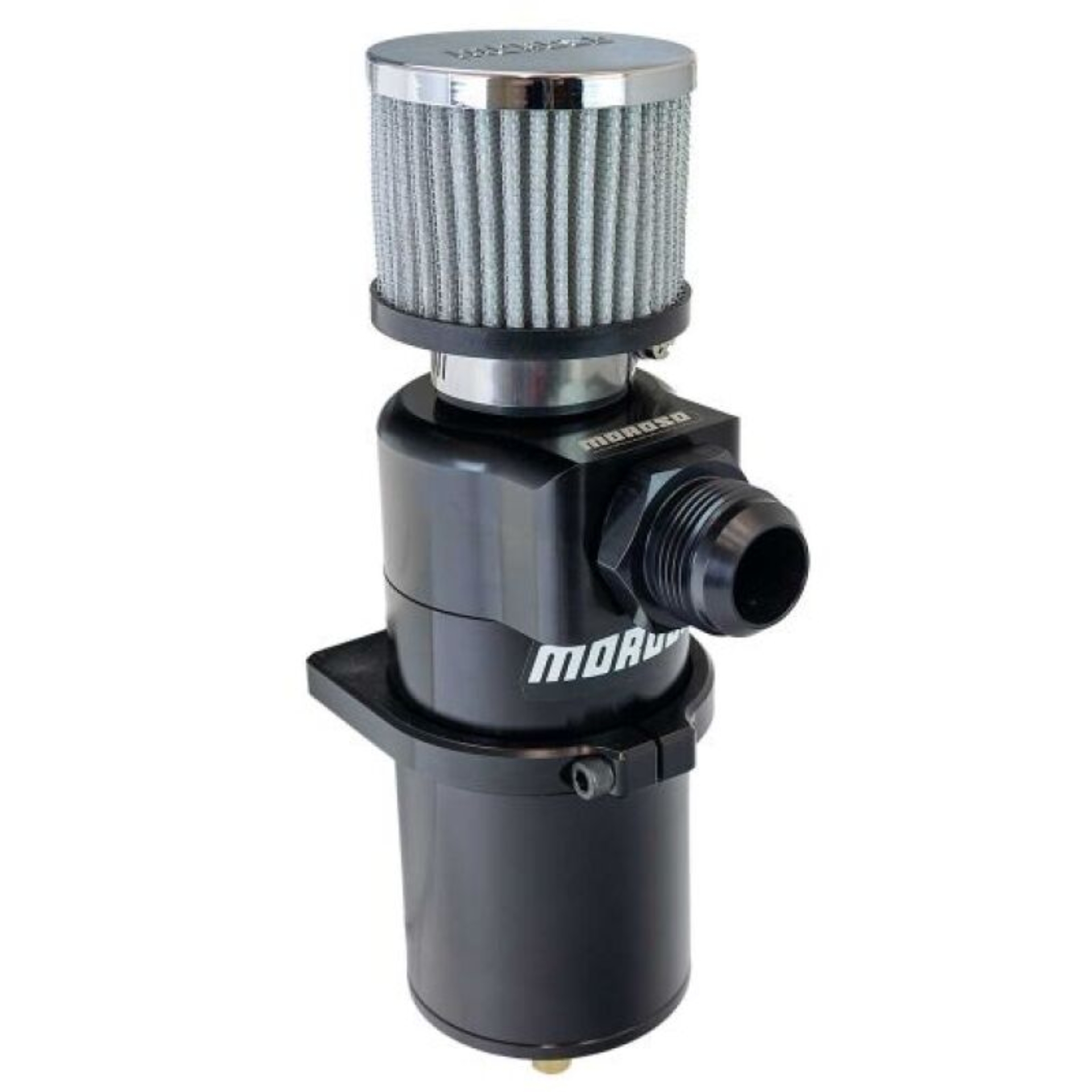 Picture of Moroso Single Inlet Black -16AN Billet Breather Tank Catch Can