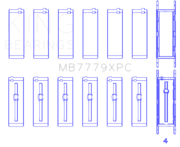 Picture of King Engine Bearings BMW B58B30A (Size 0.26) Coated Performance Main Bearing Set
