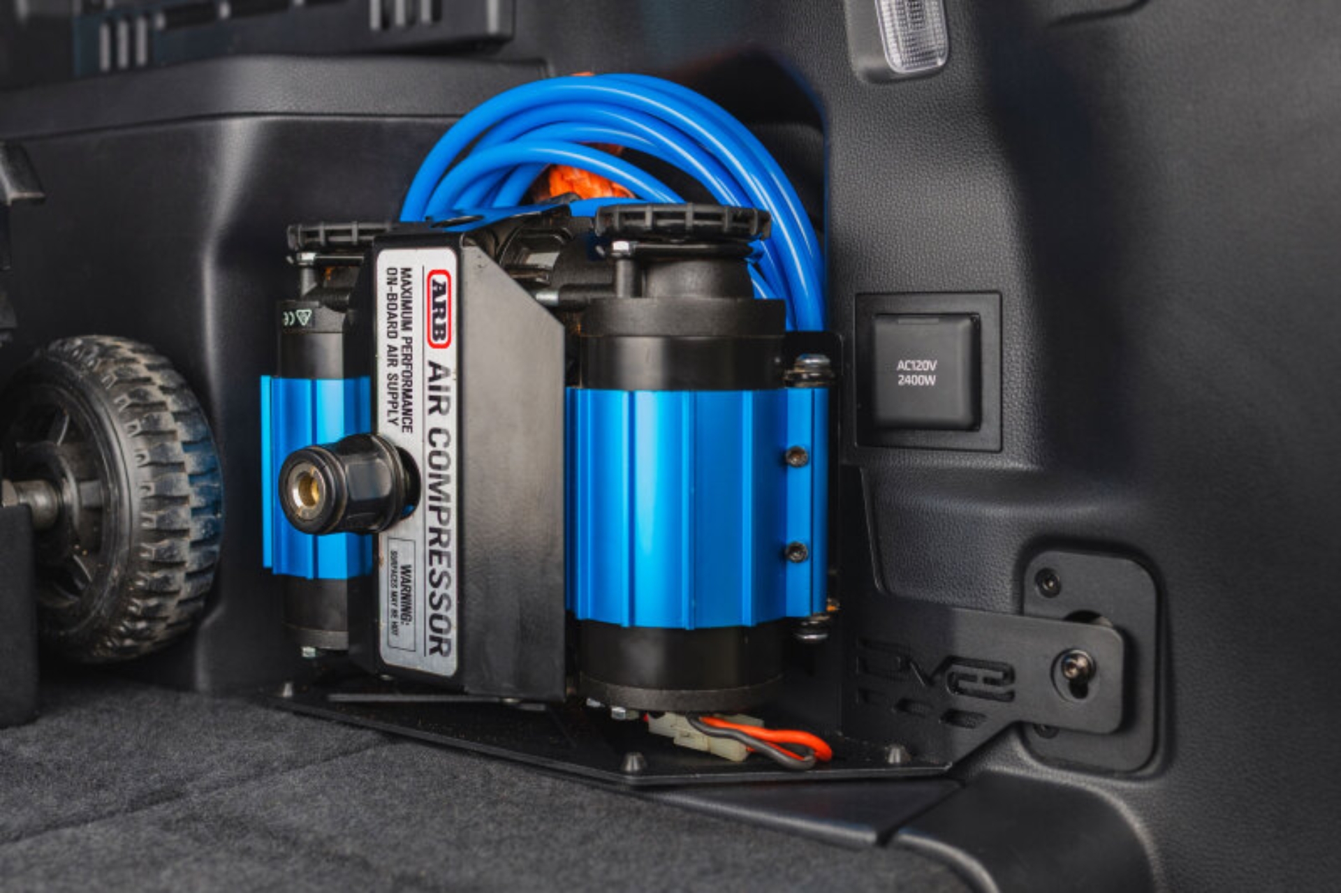 Picture of DV8 Offroad 25-26 Toyota 4Runner i-Force MAX Compressor Mount - Micro Texture Black Powder Coat